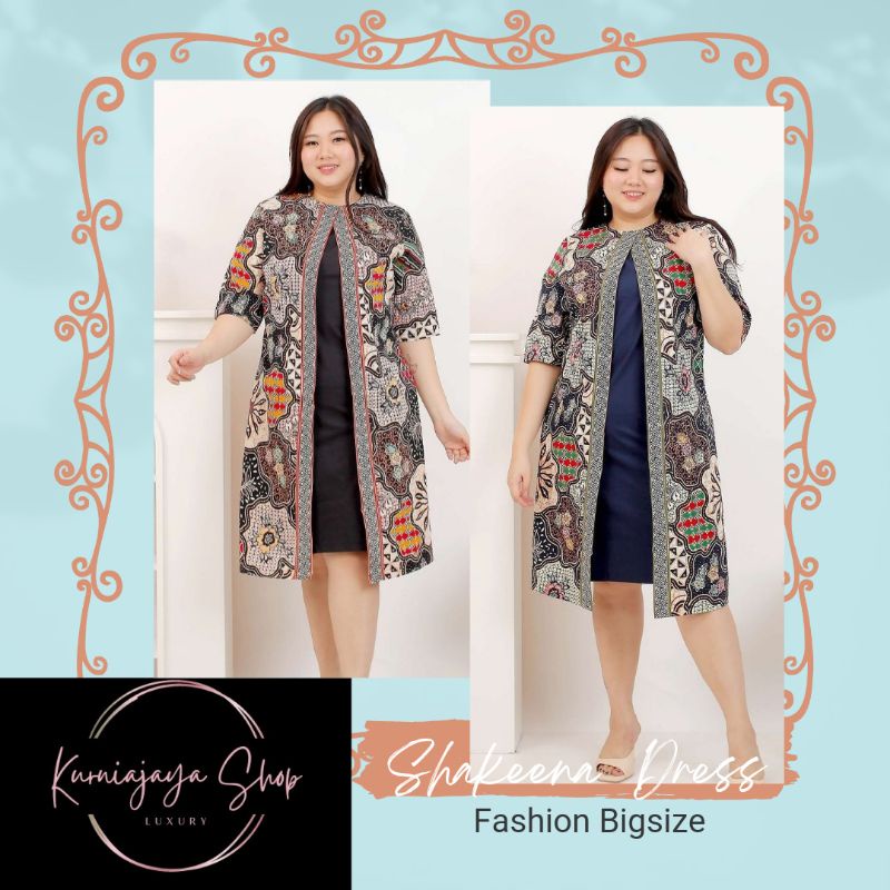 dress batik super jumbo/dress batik lebaran 2023/baju lebaran/baju batik kantor/baju batik kondangan