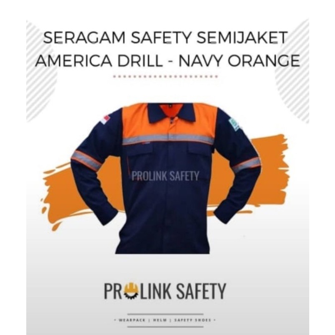 SERAGAM SAFETY JUMBO NAVY ORANYE 3XL XXXL RESLETING