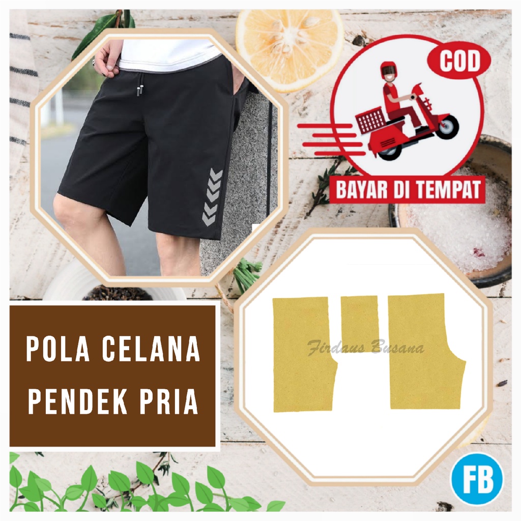 【COD】Pola Celana Pendek Pria | Pola Celana Pria | Pola Instan | Pola Jiplak | Pola Jahitan Lengkap F