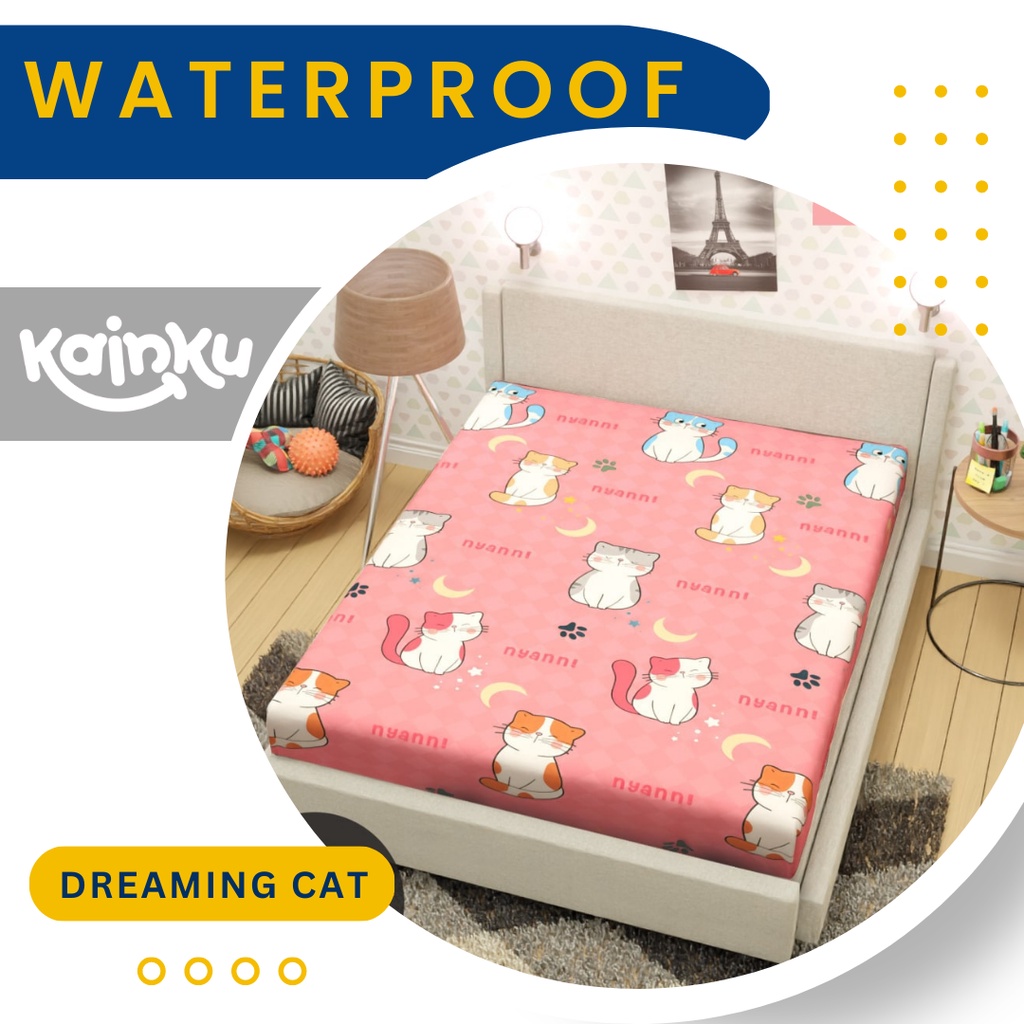 Sprei Tinggi 35 Waterproof Ukuran 200x200 MOTIF anti air anti ompol #WP200T35