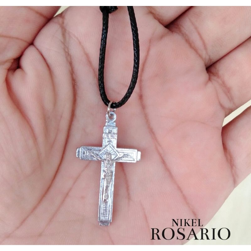 Kalung Salib Rosario Nikel 01 / Kalung salib / Kalung Tali