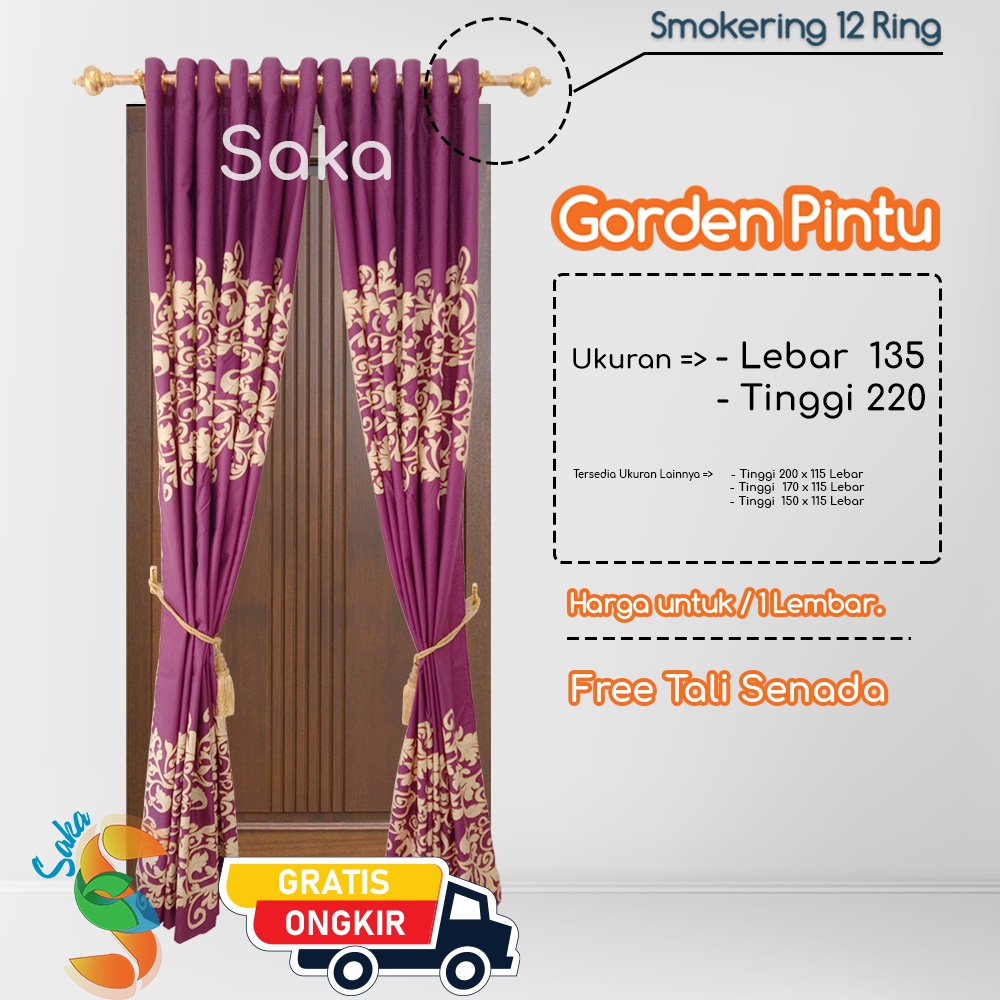 PROMO GORDEN MURAH BEST SELLER GORDEN PINTU DAN JENDELA// SMOKRING MOTIF BUNGA SULTAN (ring12)