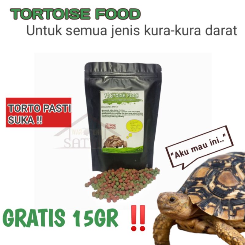 100+15GR MAKANAN KURA KURA SULCATA PARDALIS PAKAN TORTOISE PELET KURA KURA DARAT ALDABRA RADIATA TORTOISE FOOD