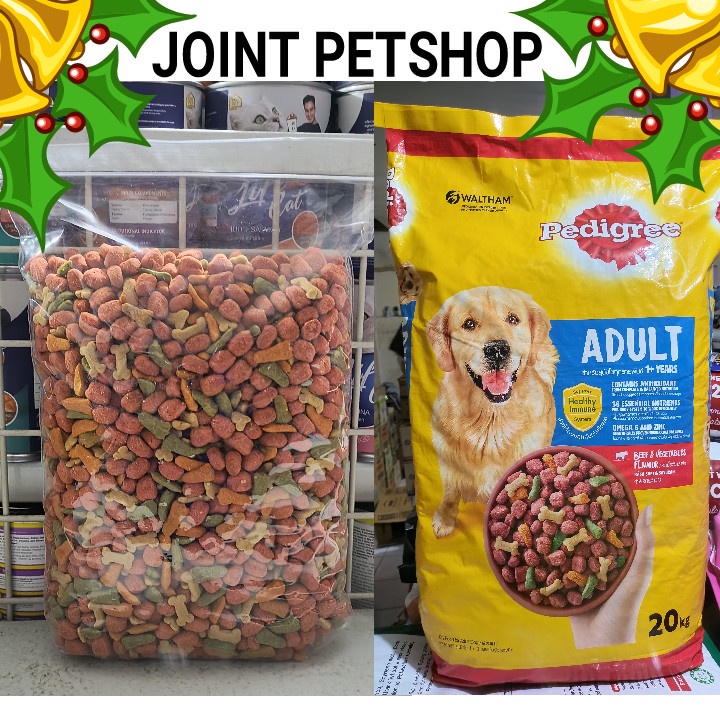 Makanan Anjing Pedigree Adult Beef  &amp; Vegetables Flavour Kemasan 1KG