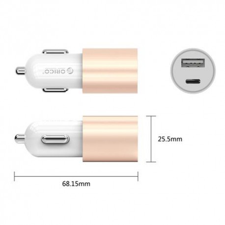 ORICO UCF-2U USB Type C Car Charger with Type-C and USB-A Outputs