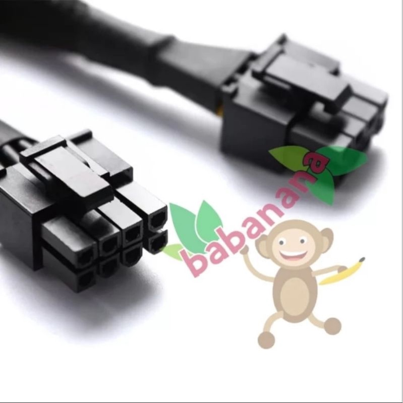 Kabel splitter vga pcie 8 pin to dual 6+2 pin sleeved mining cabang