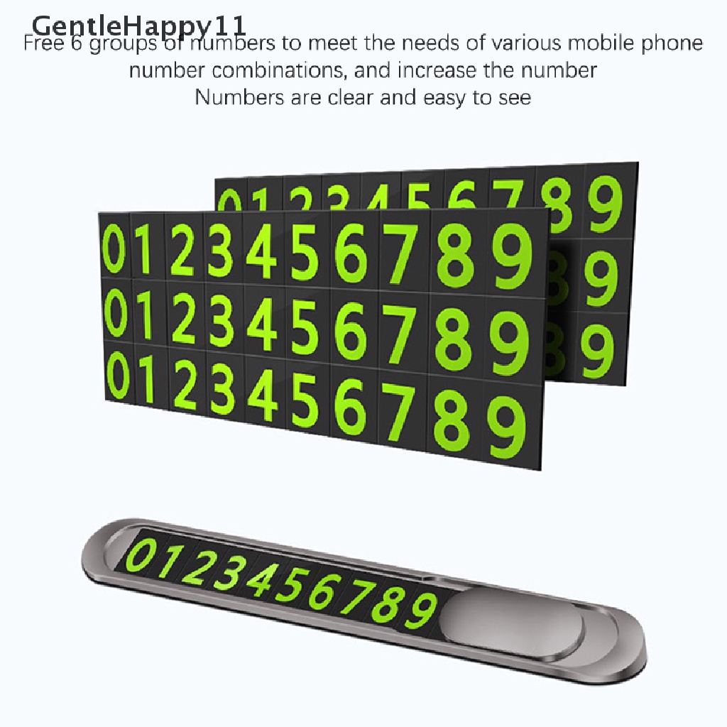 Gentlehappy Luminous Car Kartu Parkir Sementara Car Sticker Hidden Car Auto Phone Number Card Plate Aksesoris Mobil id