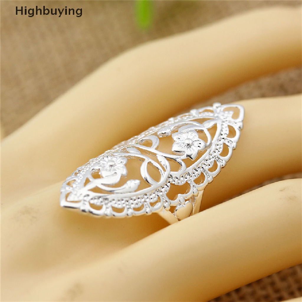 Hbid Fashion Lucu925 Sterling Silver Diisi Berongga Besar Cincin Ladies Women Rings Hot Glory