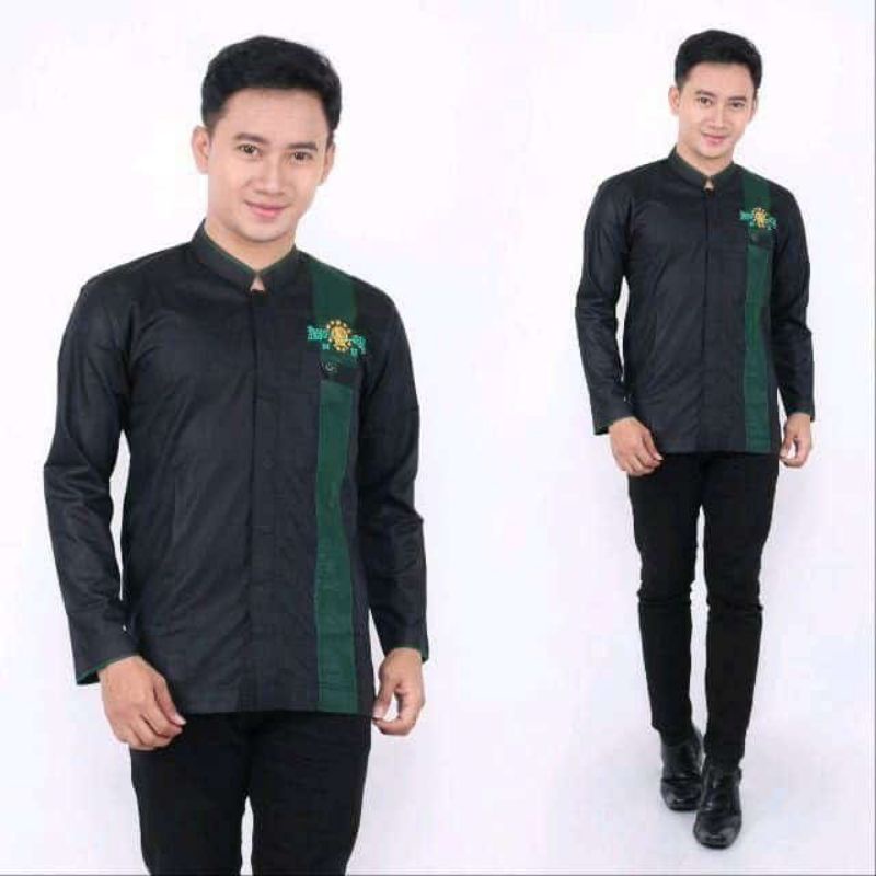 kemeja koko NU dewasa | baju koko NU pria lengan panjang bordir komputer istimewa