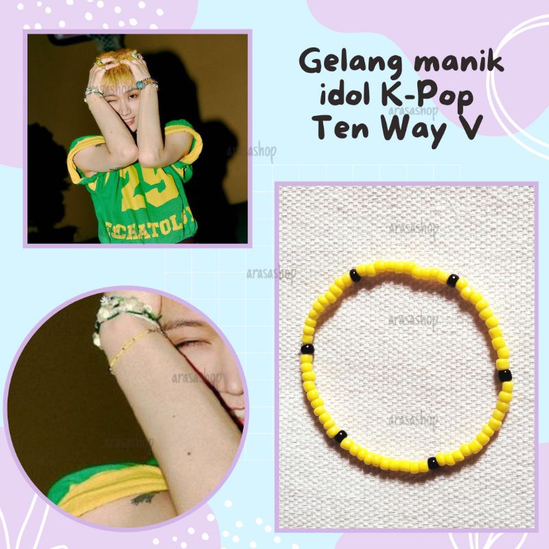Ten Way V beads bracelet | gelang tangan | gelang manik | gelang idol kpop | gelang nct | Ten Jaemin