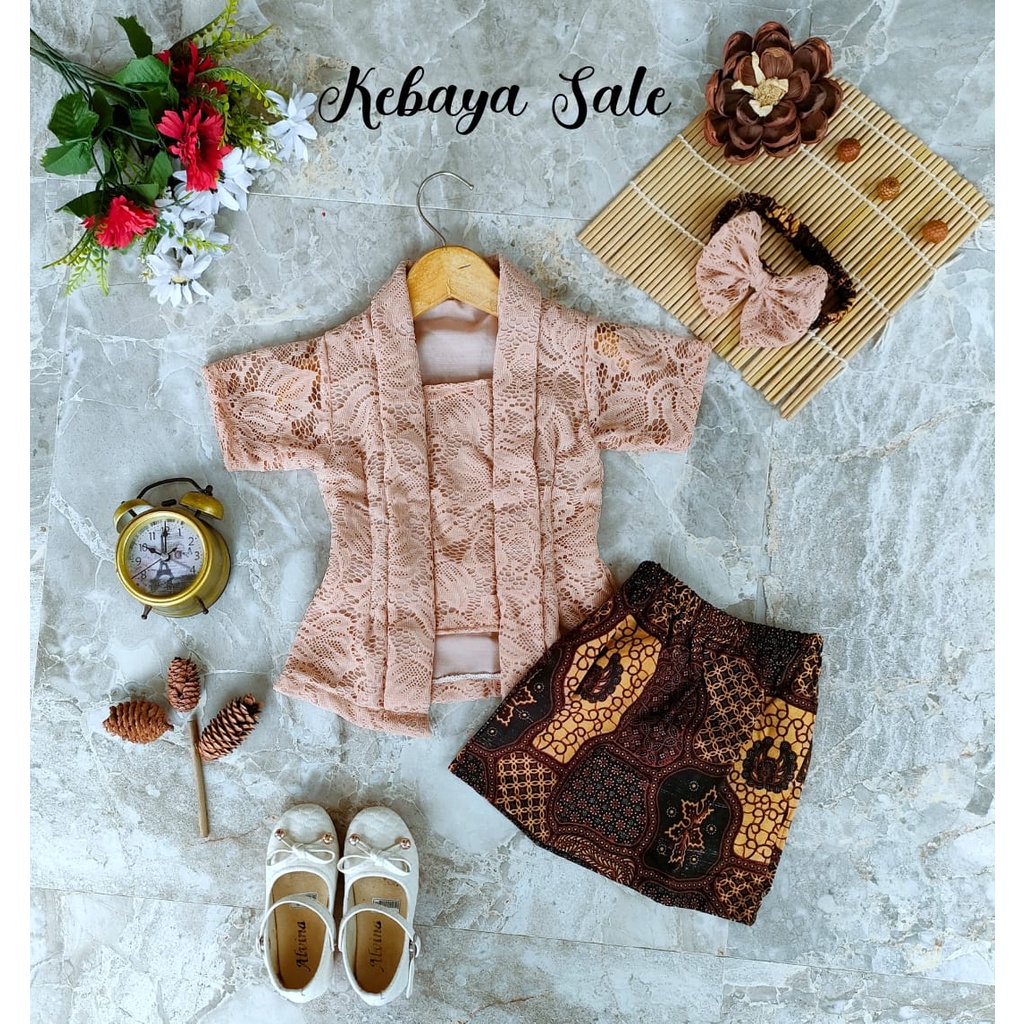 KEBAYA KUTUBARU SALE ANAK WARNA COKLAT 8-10 TAHUN / KEBAYA NEWBORN / BAJU KEBAYA / BAJU PHOTOSHOOT B