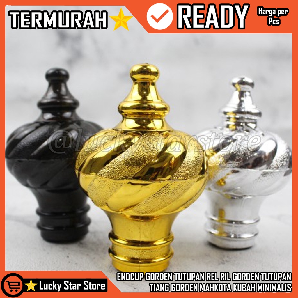 Endcup End Cup Gorden Korden Rel Penutup Ril Mahkota Gagang Kubah Patok Emas Silver Hordeng Bidai Ta