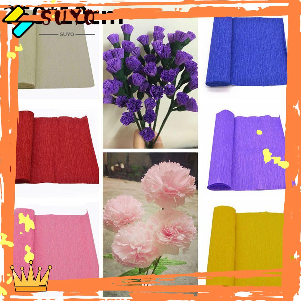 Suyo250 * 10cm Kertas Crepe DIY Craft Packing Hadiah Membuat Bunga Crinkled Roll