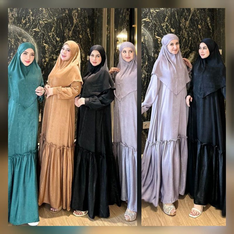 Gamis Set Bergo Polos ShellaSaukia