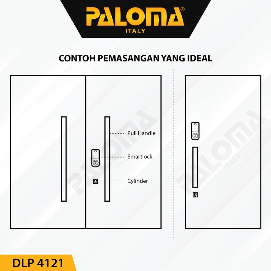 PALOMA DLP 4121 Digital Lock Smart Home Door Kunci Pintu Deadbolt WiFi PASSWORD FINGERPRINT HITAM BLACK