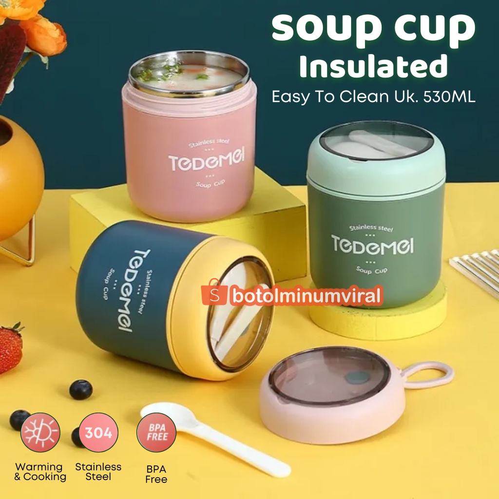 Tempat Sup Anti Tumpah Tahan Panas Stainless Steel Premium Soup Bowl