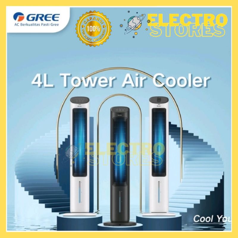 GREE GTA-ACOOL4 Putih / FLIFE-FTA ACOOL4 Hitam Tower Fan Air Cooler Kapastias 4 Liter Model ACOOL 4