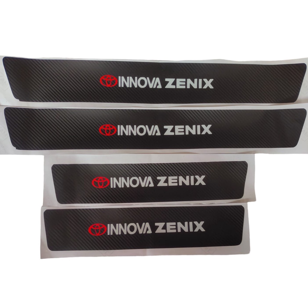 Stiker Mobil Sillplate Innova Zenix Carbon 3D Pelindung Pintu Samping Sticker Car