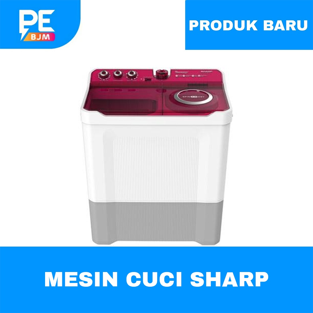 MESIN CUCI SHARP 2 TABUNG 12 KG ES-T1290WA-BL/PK