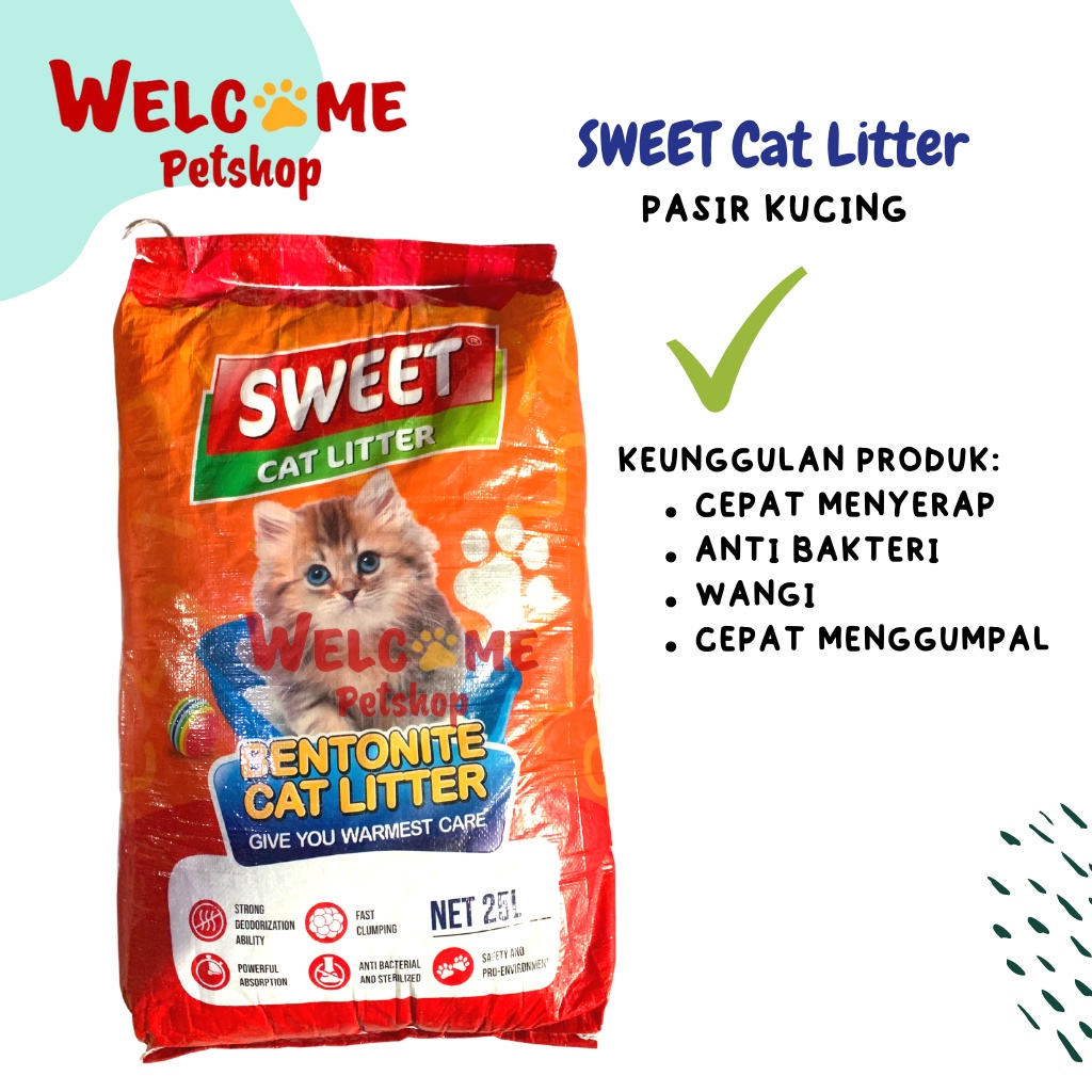 GOJEK Sweet Cat Litter 25L Pasir Kucing Gumpal Bentonite Wangi Liter