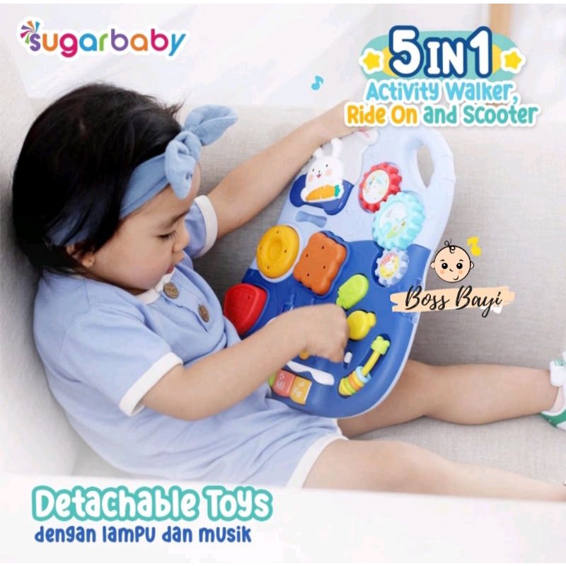 SUGAR BABY -Sugarbaby 5in1 Activity Walker, Ride On, Scooter