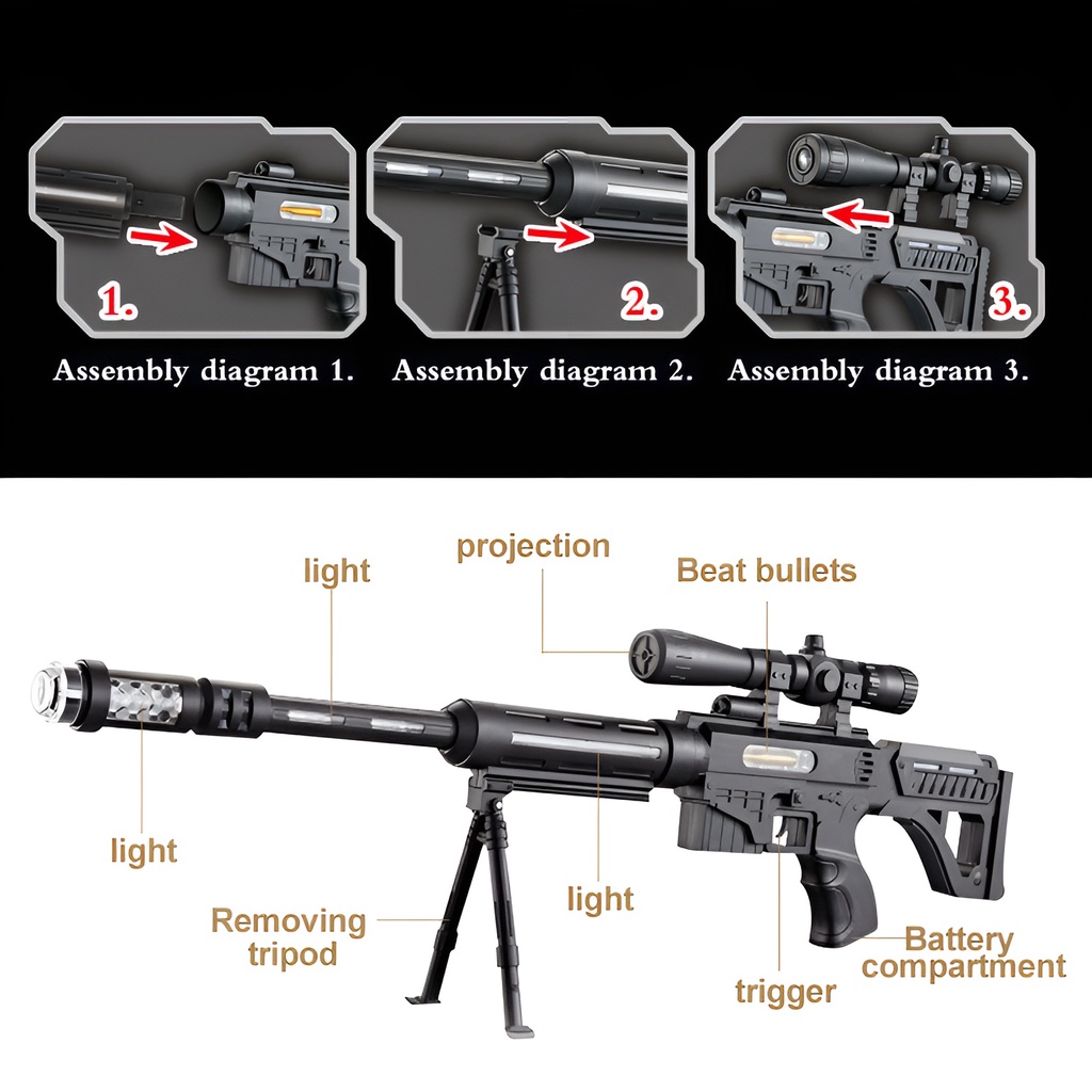 Sniper Series | Mainan Anak Laki Laki Tembak Tembakan | Pistol Mainan Anak Bunyi Dan Nyala | Mainan Terbaru 2021