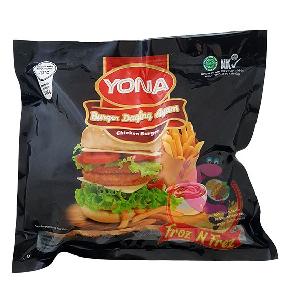 

Yona Chicken Burger 600gr Instant Sameday Ready Poris