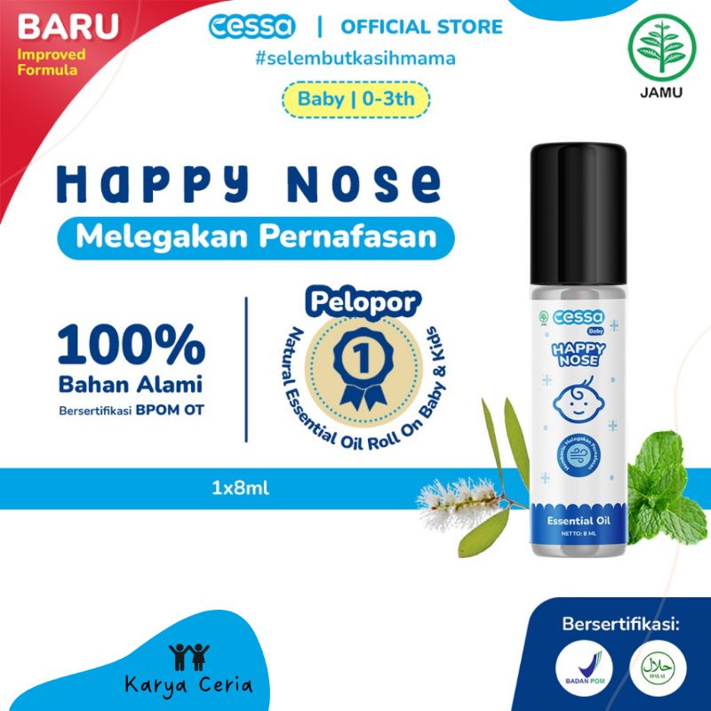 Cessa Biru Happy Nose - Essential Oil Pereda batuk dan Pilek Membantu Melegakan Pernapasan Bayi