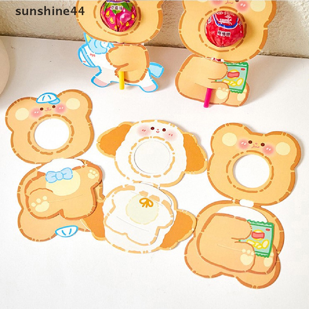 Sunshine 10Pcs Lucu Hewan Bebek Beruang Permen Lolipop Dekorasi Kartu Perlengkapan Pesta.