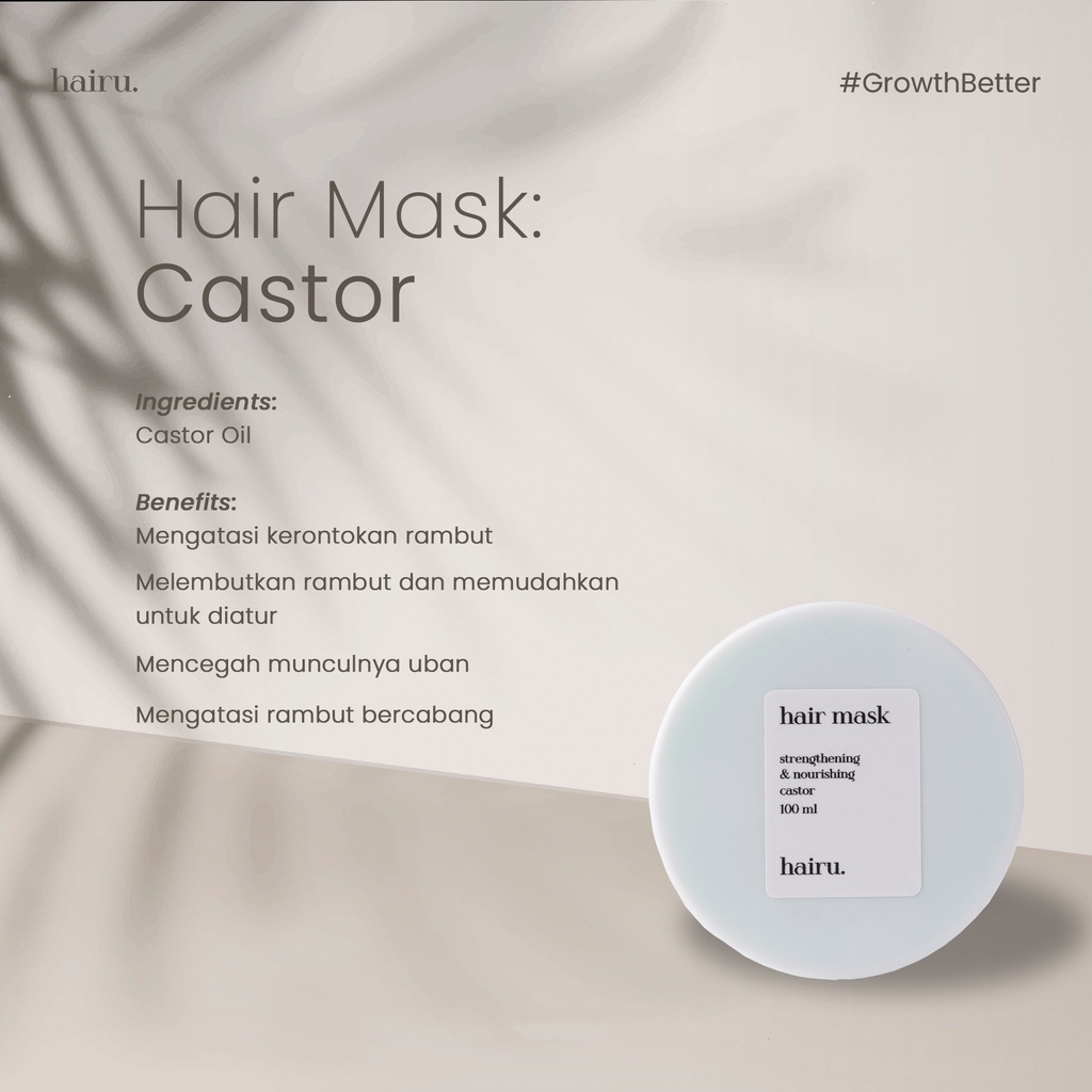 HAIRU HAIR MASK by dr. Aghni Masker Pelembut Penyubur Penumbuh Perawatan Rambut Rusak Semir Smoothing Catok