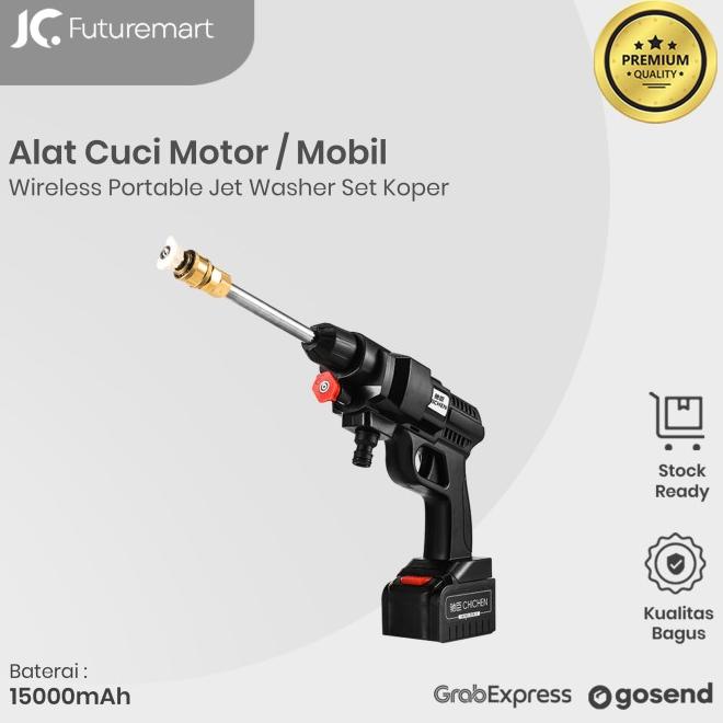Cordless Portable Jet Washer Spray Gun Alat Cuci Mobil Motor Set