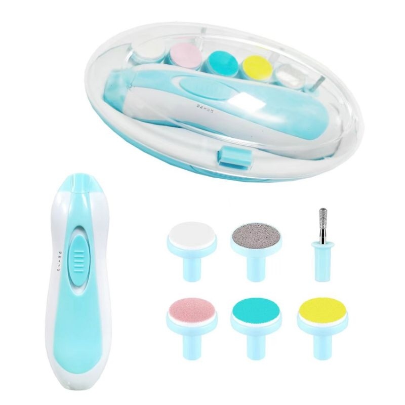 Gunting Kuku Bayi  Pemotong Kuku Nail Elektrik Trimmer Baby Baby Set Trimmer Alat Kikir Kuku Elektrik/Kaki dan Tangan 6 in 1 Pemotong Kuku Pemotong Kuku Elektrik