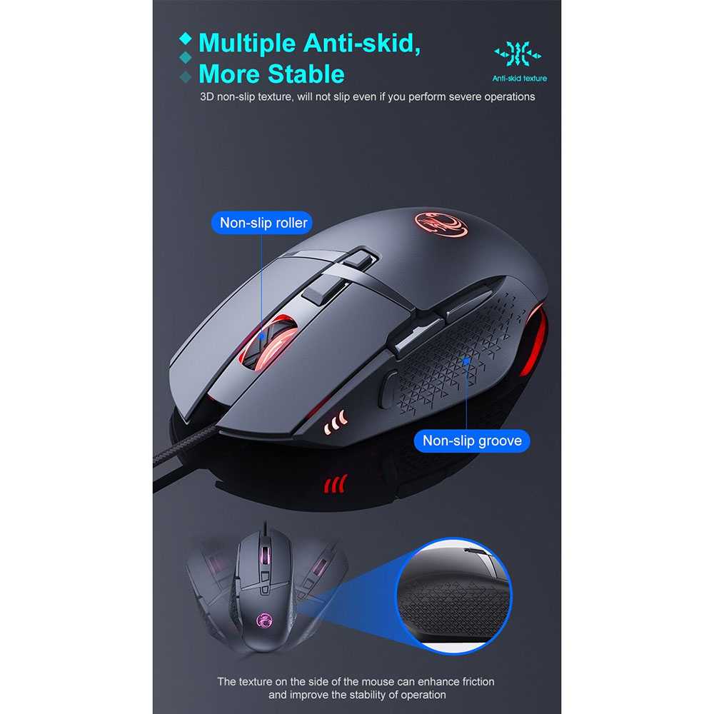 Gaming Mouse Wired LED 7200 DPI - Mouse Gaming / Sekolah / Kerja - Mouse Laptop - Murah dan Awet - Ergonomis