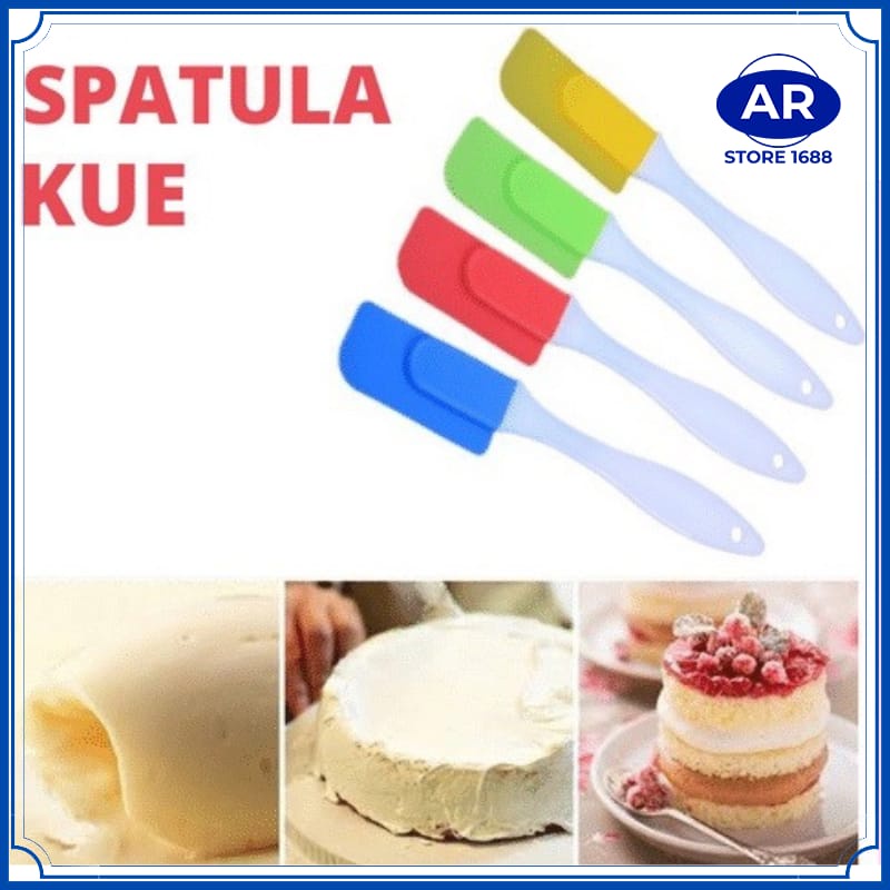 AR SPATULA SILICON POLESAN KUE TAHAN PANAS / ALAT ADUK ADONAN KUE ANTI LENGKET