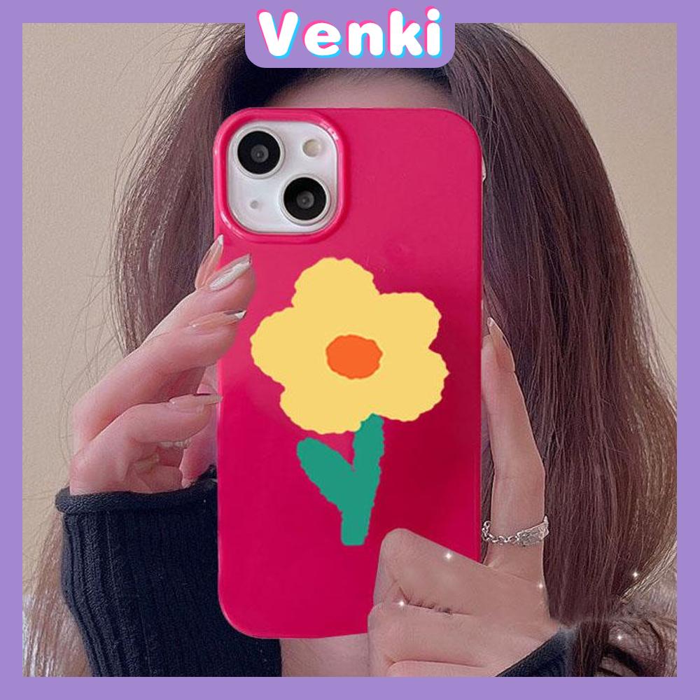 iPhone Case Soft TPU Pink Glossy Candy Case Cute Cartoon Big Flower Camera Protection Shockproof For iPhone 14 13 12 11 Pro Max 7 8 Plus X XR