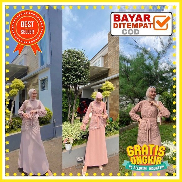 Abrashop - Diandra Dress Ceruty Babydoll M L Xl / Gamis Ceruty Jumbo Baju Gamis Wanita Terbaru 2022 