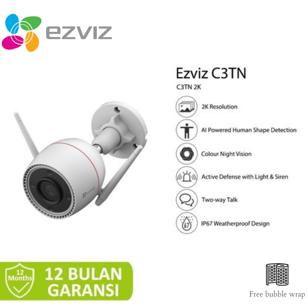 Camera Ezviz C3TN 2MP 1080P Wifi Smart Home - IP Camera Home Outdoor