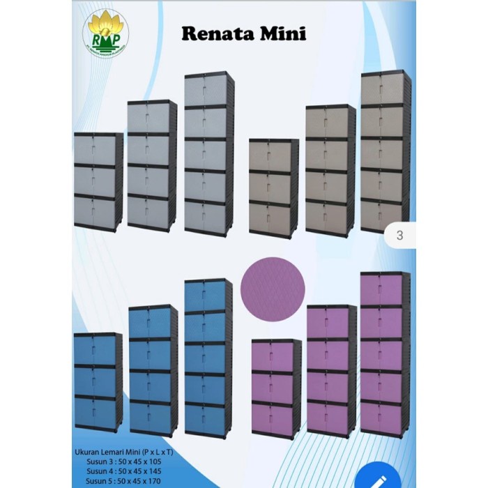 lemari plastik pakaian orion renata mini 3/4/5 susun full kunci minimalis | lemari mini berkualiatas