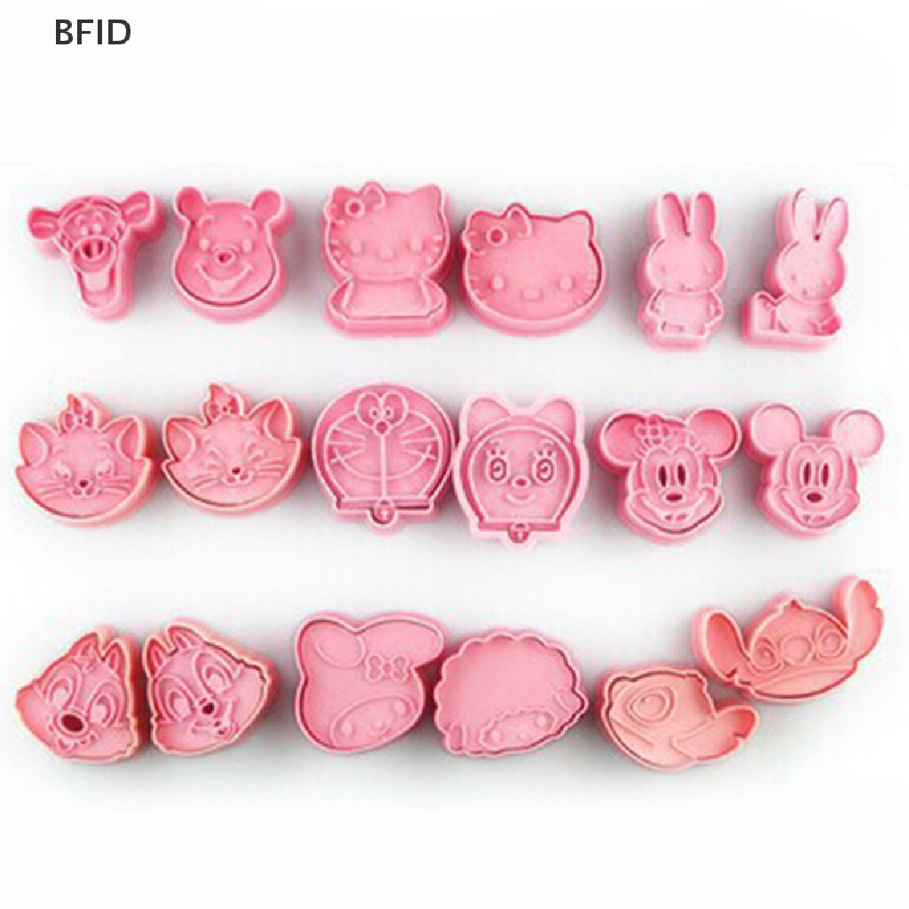 [BFID] 1pasang Pemotong Kue Kering Plastik Lucu Kartun Pressable Biscuit Mold Cetakan Kue [ID]