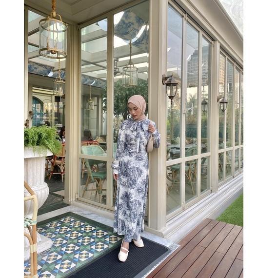Tq88indonesia Baju Dress Wanita Kekinian / IBUKI SHAKILA PATTERN DRESS / Outfit Wanita / Ootd