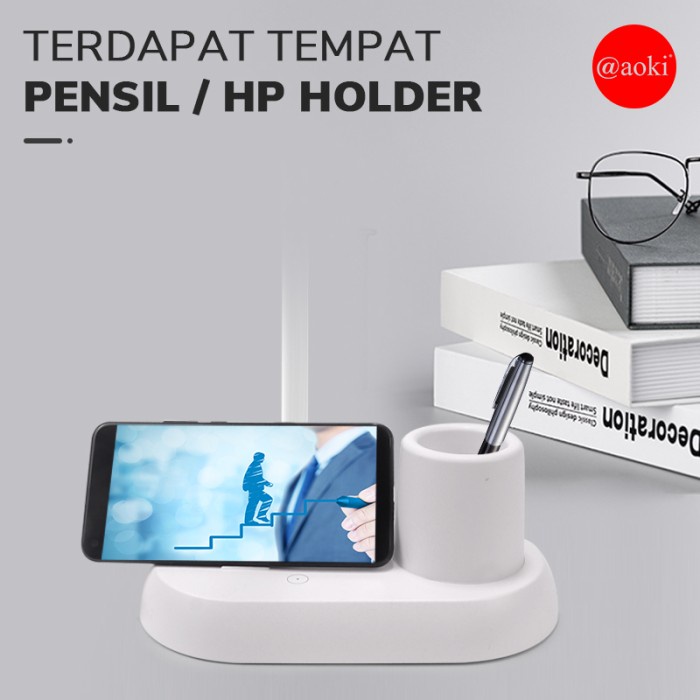 

Terlaris ✨ -AOKI Lampu belajar tempat pensil tricolour sentuh 3warna dual baterai - Putih- 2.1.23