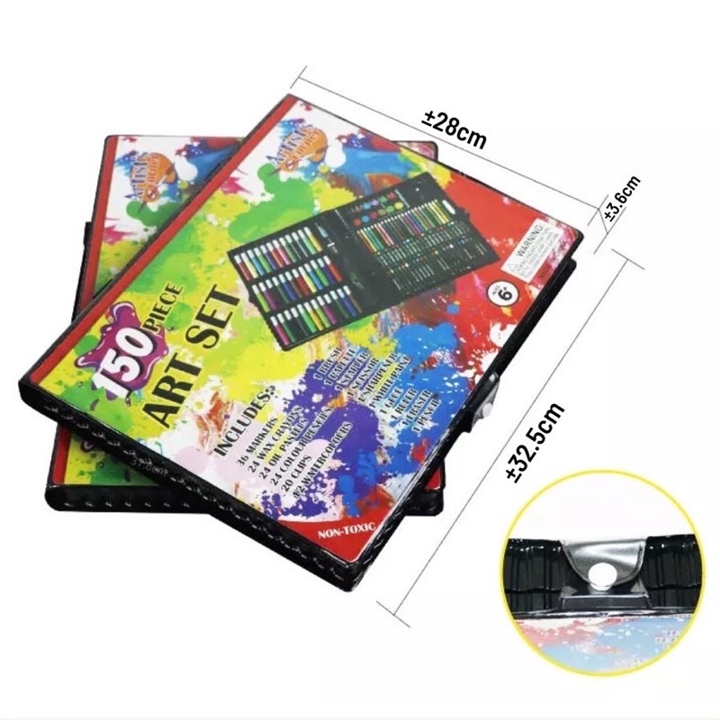 Crayon Art Set 150 Pcs / Crayon Art Set / Peralatan Gambar Lukis / Pensil Warna 1 Set / Colouring Set 150 Pcs