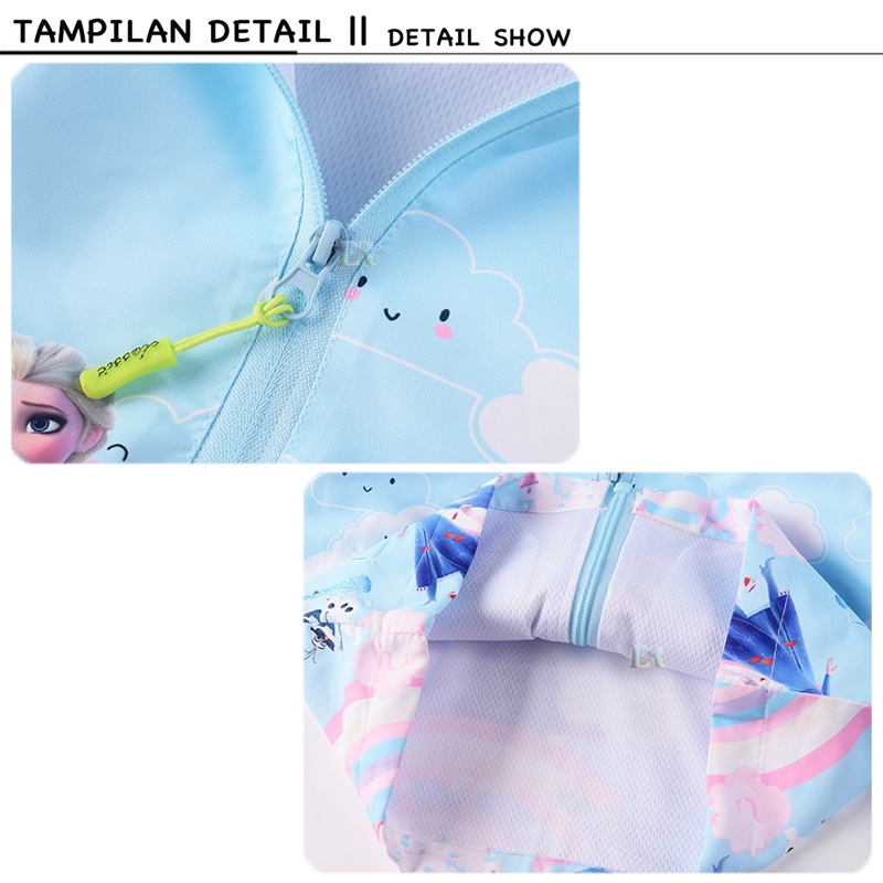 Jaket Anak Perempuan Motif Frozen Elsa Princess Snow White Cinderella Aurora Belle Putri Jasmine Ariel Kuda Poni Unicorn Hangat Lengan Panjang Import Terbaru Sweater Outerwear Outer Hoodie Mantel Musim Dingin Resleting