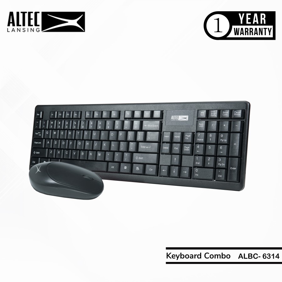 Altec Lansing ALBC-6314 Wireless Combo Keyboard &amp; Mouse - Black
