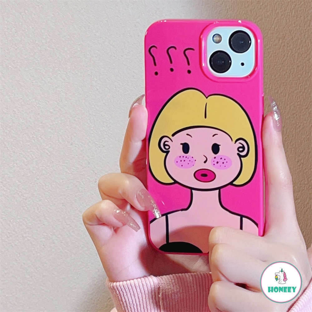 Soft Case TPU Glossy Anti Pecah Motif Graffiti Wanita Emoji Untuk IPhone 14 13 12 11 Pro Max X Xs XR 7 8 Plus