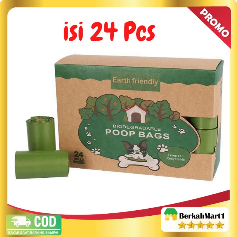 Plastik Kotoran Binatang Anjing Poop Bags Biodegradable 24 Rol - SU11