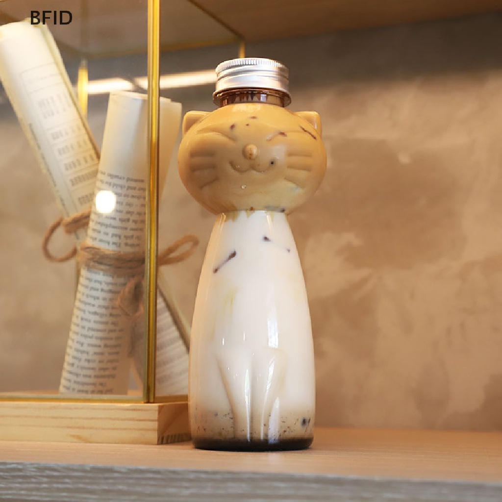 [BFID] Botol Jus Homemade Desain Kucing Botol Minuman Botol Jus Minuman Jus Transparan Botol Teh Susu Minuman Dingin Milk Tea Juice Sealed Cap Bottle [ID]