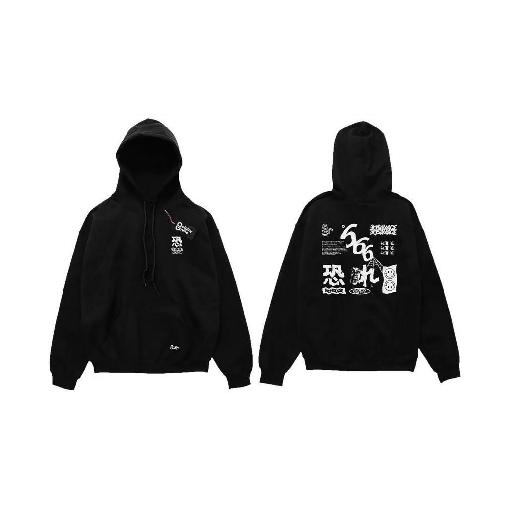 Sweater Hoodie Eighty Nine Warna Hitam Gambar Belakang / Hoodie Pria Distro Original Eighty Nine / Jaket Sweater Katun Fleece Tebal / Sweater Atlethis Pria Wanita Unisex Terlaris