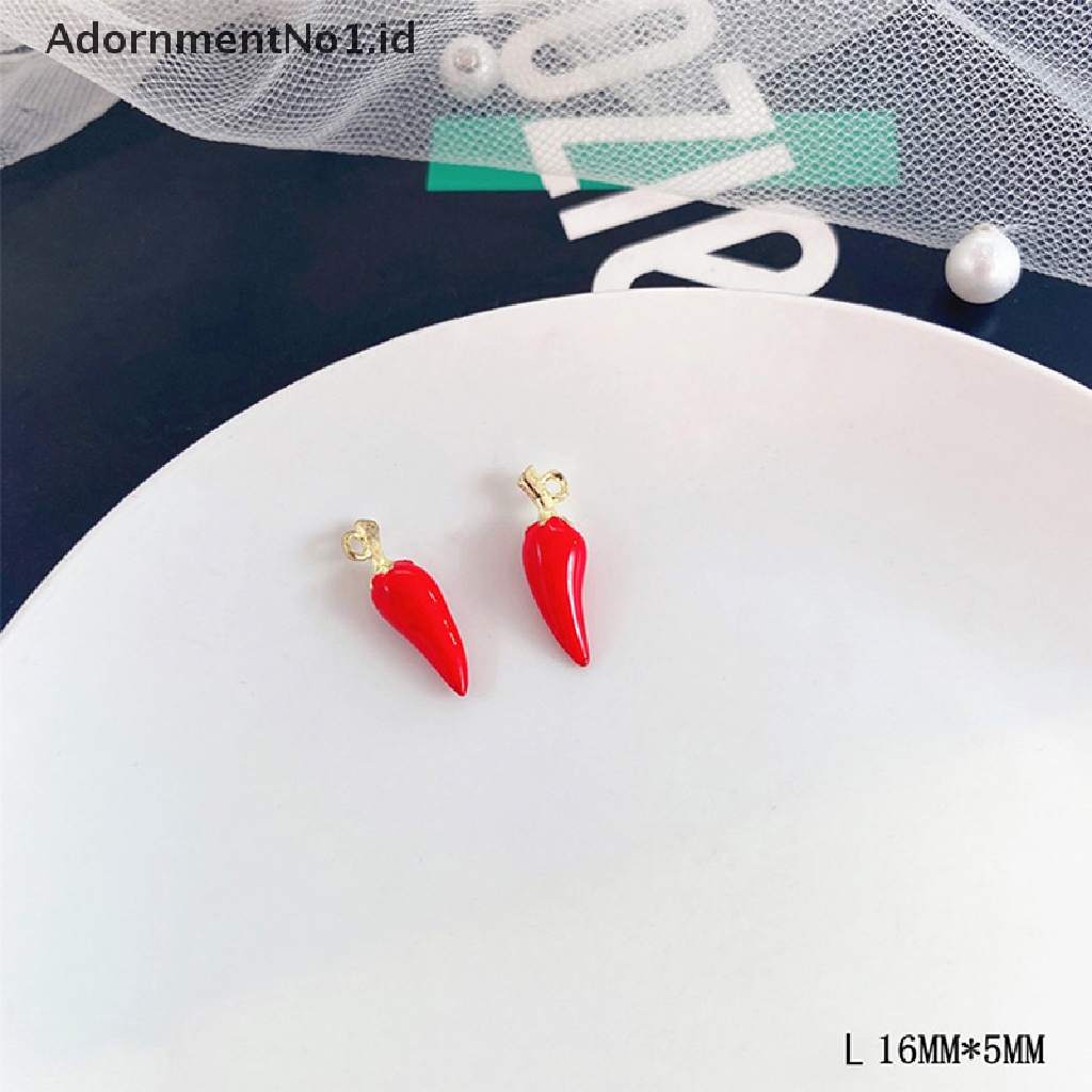 [AdornmentNo1] Alloy Enamel Tetes Minyak Paprika Liontin Emas Temukan Aksesoris Kalung DIY [ID]