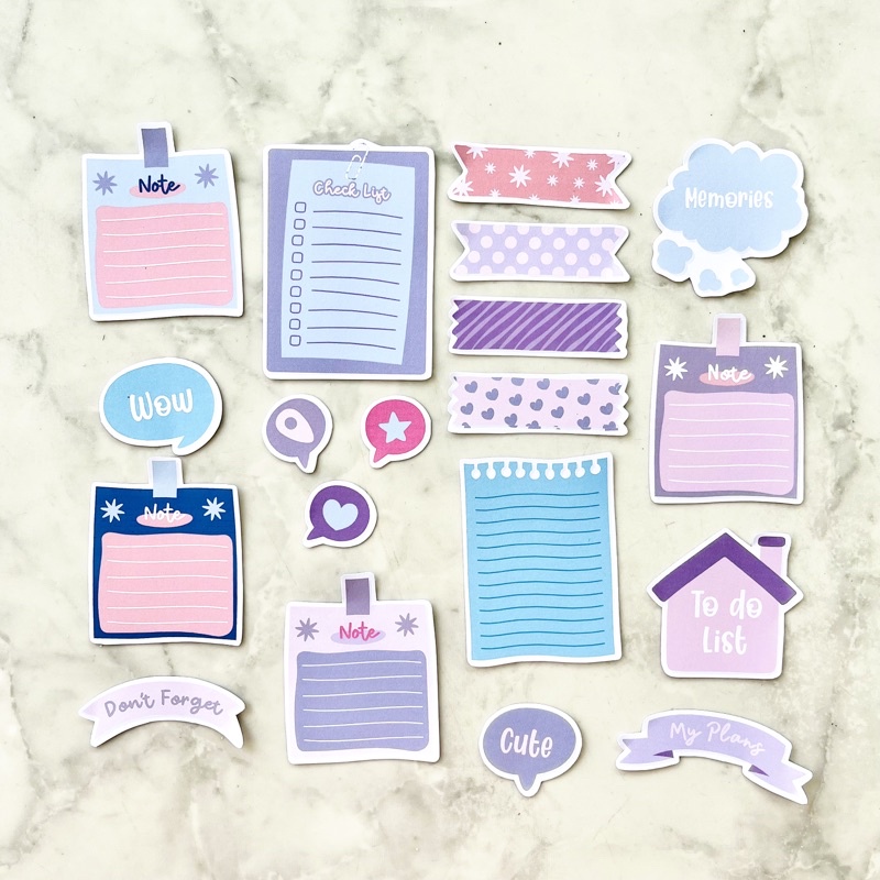 

HWL STUDIO - Pastel Memo Pad Sticker - sticky note - sticker journal - sticker tumblr - sticker custom